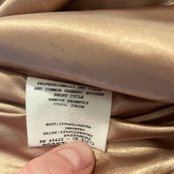 Jessica McClintock for Gunne Sax Size 5 Black and Gold Strapless Dress Vintage - Picture 4 of 7